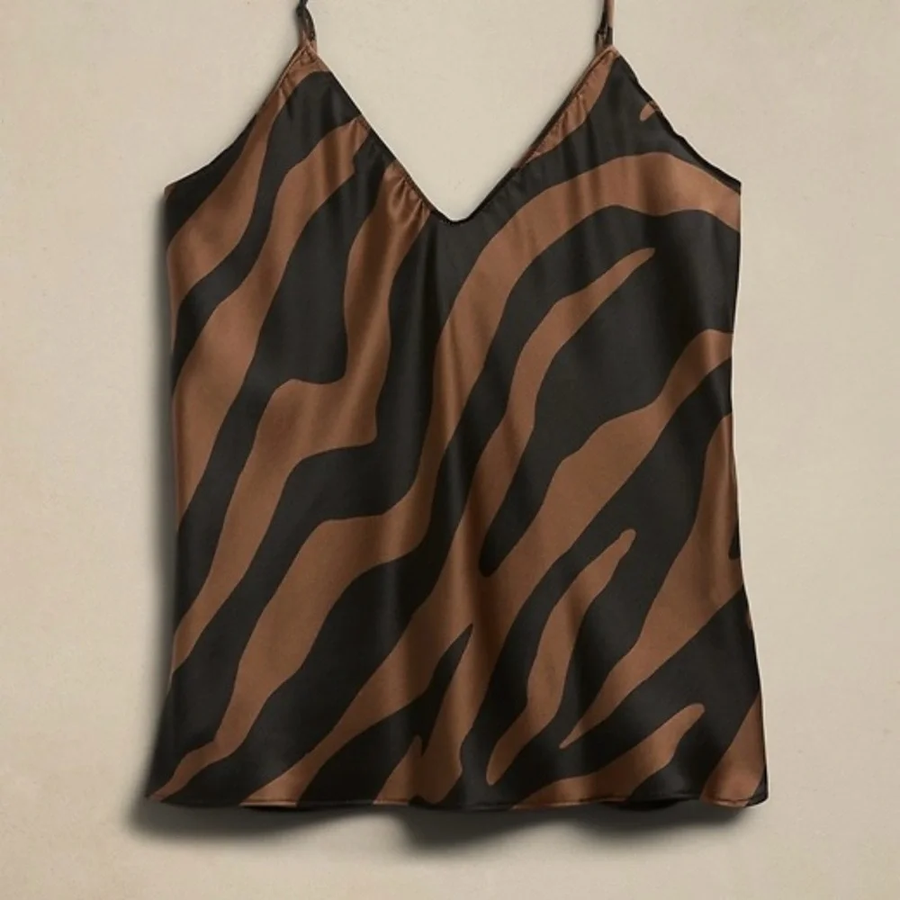 Banana Republic 100% silk XL Animal Print Camisole Sold Out - Picture 2 of 15
